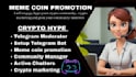 setup telegram bot promote crypto meme coin, manage community with 15 chatters