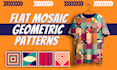 design flat mosaic geometric pattern designs vector illustrations
