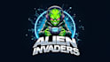do modern alien invaders gaming logo with free source file