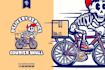 create mascot skull courier delivery cartoon logo