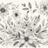 do a natural, floral design, line art, flower