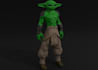pose yoda 3d character,3d creature, animaze 3d muscular character,3d ue5 rigging