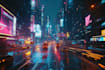 make futuristic cyberpunk, sci fi city for you