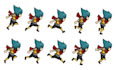 create 2d sprite sheet 2d character design in pixel art for your game