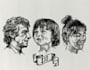 draw your portrait into vintage style ink sketch