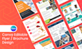 do editable canva brochure, canva flyer, canva trifold design