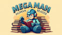 create a mega man inspired human robot reader logo