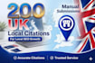 manually submit 200 UK local citations with full nap consistency