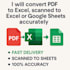 convert PDF to excel, scanned documents to excel or google sheets accurate
