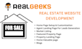 setup real geeks website drip automation landing lead generation pages