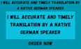 accurate and timely translation by a native german speaker