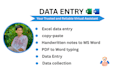 do pdf to word, data entry, and copy paste work