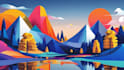 make a digital abstract art illustration
