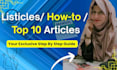 write your listicle, how to or top 10 article