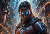 create scifi, superhero character art