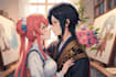 do anime couple illustration for you