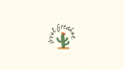 do tiny cactus line mascot logo design