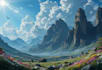 make background art illustration in anime style for