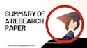 do research and summary