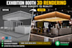 design expo 3d trade show exhibition booth with rendering