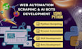build python web scraping, automation tools and chatbots