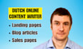 write SEO friendly dutch website content
