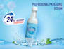 water bottle label, shrink label, product label, label design with print file