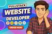 do custom website development as full stack developer, front end developer