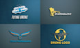 design modern drone 3d camera logo