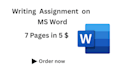 write any assignment in ms word