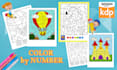 create color by number coloring pages for kids