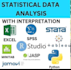 do statistics using  spss, rstudio, python