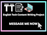 do tech english content writing for my clients