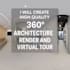 create high quality 360 architecture render and virtual tour