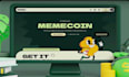 design meme coin landing page, meme coin website, crypto website, memecoin
