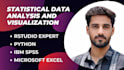 do data analysis using rstudio, python, spss, excel