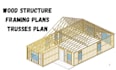 draft framing plan timber wood structure, foundation and trusses plan