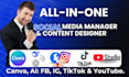 all social media  management and design posts using canva, ai, and more