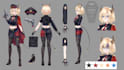 draw a custom character design reference sheet for your anime oc, vtuber, game