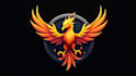 design super phoenix bird mascot logo with express delivery