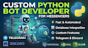 develop a custom telegram bot or discord bot in python