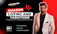 fix amazon listing issues and create listing variation or fix catalog error