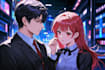 make a anime couple character art anime style