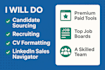 handle candidate sourcing, CV formatting, and linkedin sales navigator