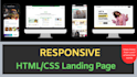 make  front end HTML CSS responsive landing page