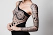 create sleeve tattoo design in geometric style