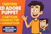 2d adobe puppet character, 2d puppet animation, 2d cartoon character, 2d comics