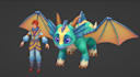 do hand painted characters,3d stylized game characters,3d dragon model, monster