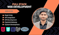 do website development as full stack web developer, front end, backend developer