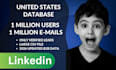 provide you 1 million USA linkedin users emails database